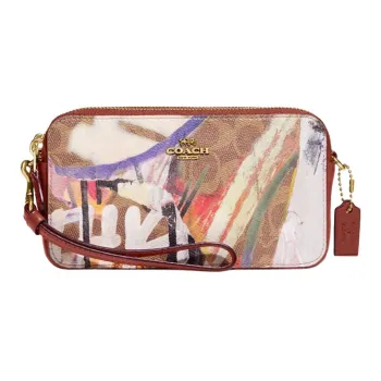 COACH MINT+SERF Collaboration Kira Coated Canvas With Calfskin Shoulder Bag Crossbody Bag Women's Brown