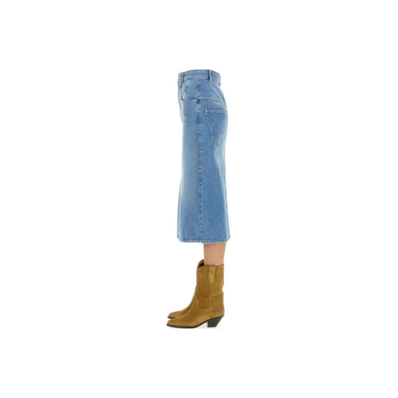 ISABEL MARANT Denim Long Skirts Women's Blue-2