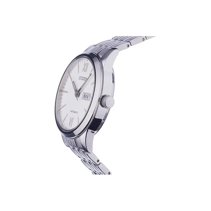 CITIZEN Automatic Mechanical Movement Stainless Steel Strap Watch Men's Watches White Dial-2