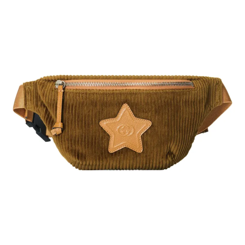 GUCCI Corduroy Patch Leather Decoration Fanny Pack Sling Bags Kids' Bags Regular Kids' Brown-0