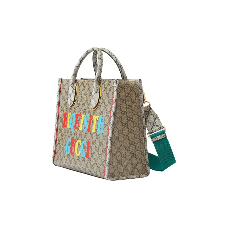 GUCCI Monogram Canvas Tote Bag, Shopping Bag, Shoulder Bag, Crossbody Bag, Handbag Trumpets Men's Black Blue/Ebony-2