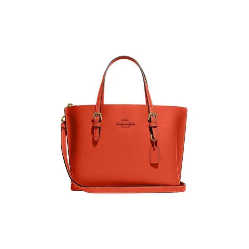COACH Mollie Split Cow Leather Tote bag nannacay Shopping bag nannacay Shoulder bag nannacay Crossbody bag nannacay Handbag nannacay Women's Mango Yellow