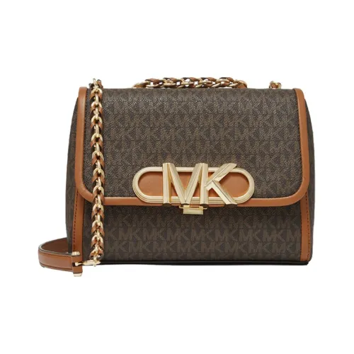 MICHAEL KORS PARKER Artificial Leather Portable Crossbody Bag, Shoulder Bag Women's Dark Brown & Acorn Brown