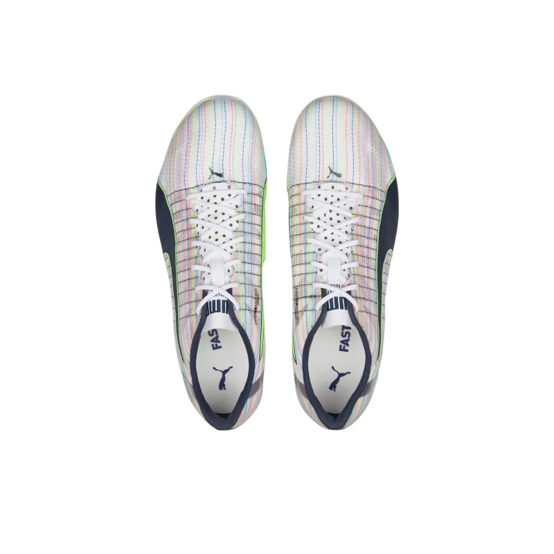 PUMA EvoSPEED Series Slip-Resistant Coverage Balance Impact-Resistant Low-Top Running Shoes Women's White Green Blue-3