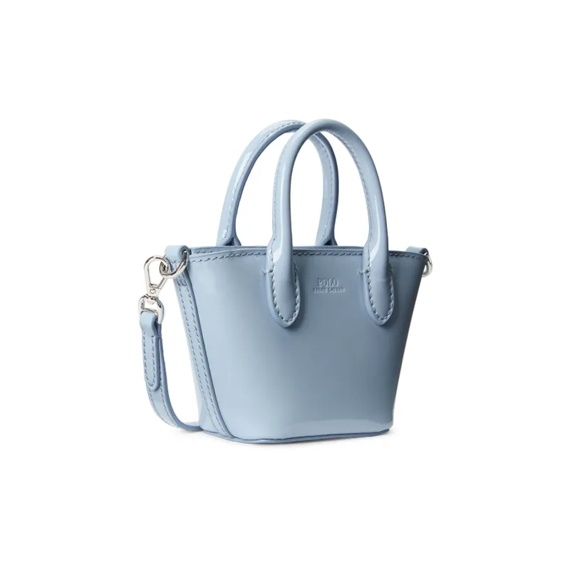 Polo Ralph Lauren Cow Leather Tote Bag Shopping Bag Shoulder Bag Crossbody Bag Handbag Women's Light Blue-1