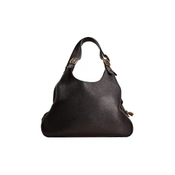 COACH Cass Pebbled Leather With Glove Tanned Leather Handbag, Shoulder Bag Tubas Women's Black