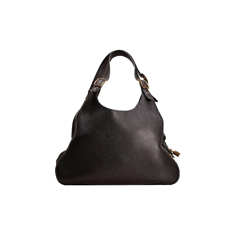 COACH Cass Pebbled Leather With Glove Tanned Leather Handbag, Shoulder Bag Tubas Women's Black-0