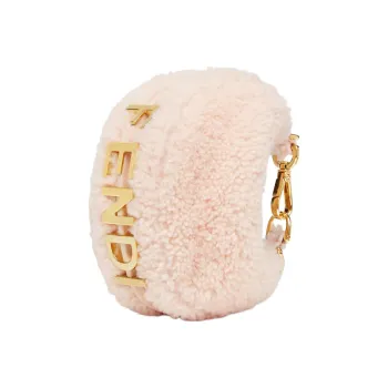 FENDI Fendigraphy Sheepskin With Calfskin Wrist Bag Extra Mini Women's Light Pink Red