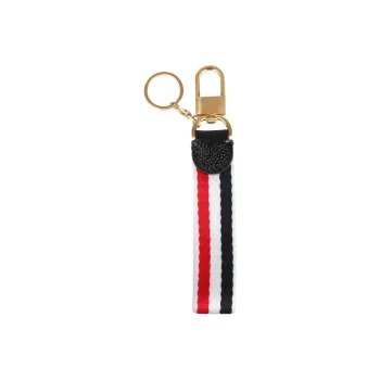 THOM BROWNE Twill Edged Striped Key Ring