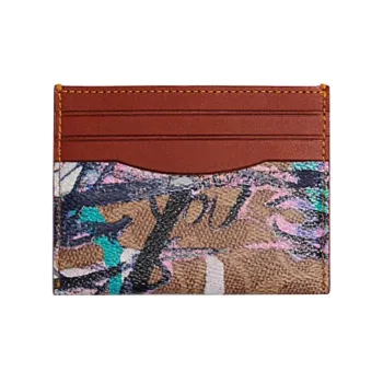COACH MINT+SERF Collaboration Card Case With Cow Leather Document Wallet Card Holders Mini Women's Brown