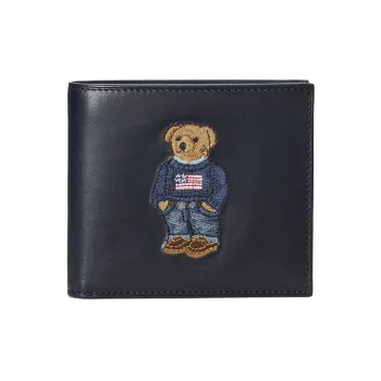 Polo Ralph Lauren Cow Leather Wallet Men's Dark Blue