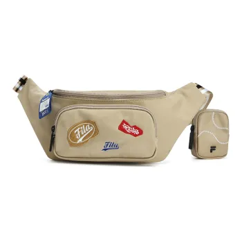 FILA FUSION PU Synthetic Leather Crossbody Bag Shoulder Bag Sling Bag Fanny Pack Regular Unisex Soy Milk Khaki