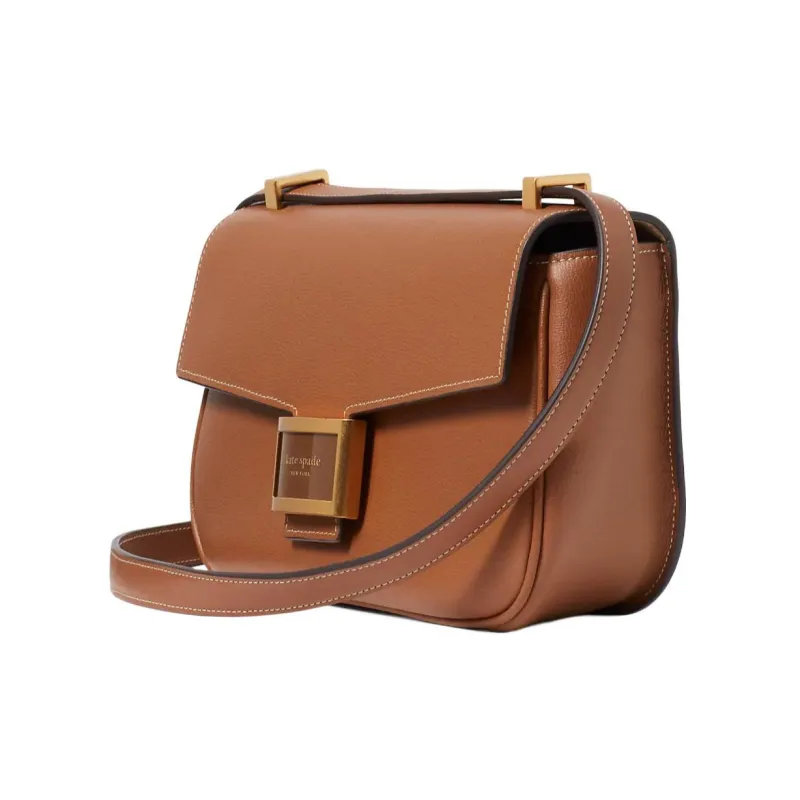 Kate Spade Leather Crossbody Bag, Shoulder Bag Medium Size Women's Caramel-2