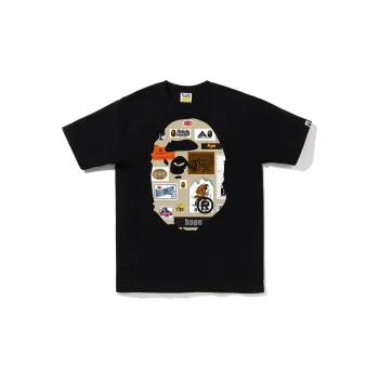 A BATHING APE Multi Label Big Ape Head Tee