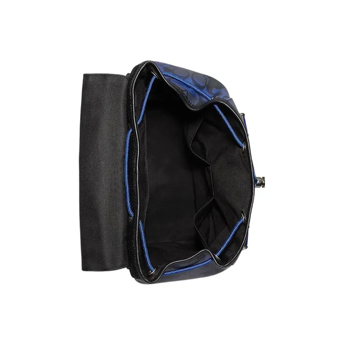 COACH Track Cow Leather With Textile Backpack Tubas Men's Blue & Bronze-2