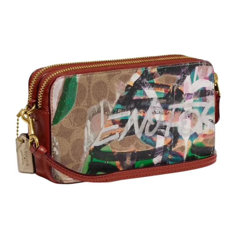 COACH MINT+SERF Collaboration Kira Coated Canvas With Calfskin Shoulder Bag Crossbody Bag Women's Brown-1