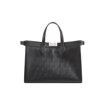 FENDI Peekaboo ISeeU Forty8 Calfskin Shoulder Bag Crossbody Bag Handbag Men's Black