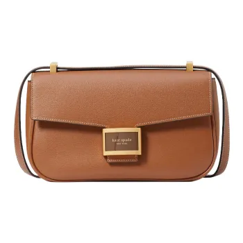 Kate Spade Leather Crossbody Bag, Shoulder Bag Medium Size Women's Caramel