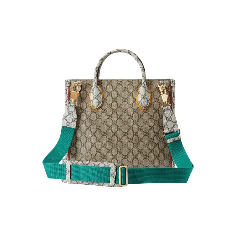 GUCCI Monogram Canvas Tote Bag, Shopping Bag, Shoulder Bag, Crossbody Bag, Handbag Trumpets Men's Black Blue/Ebony-1