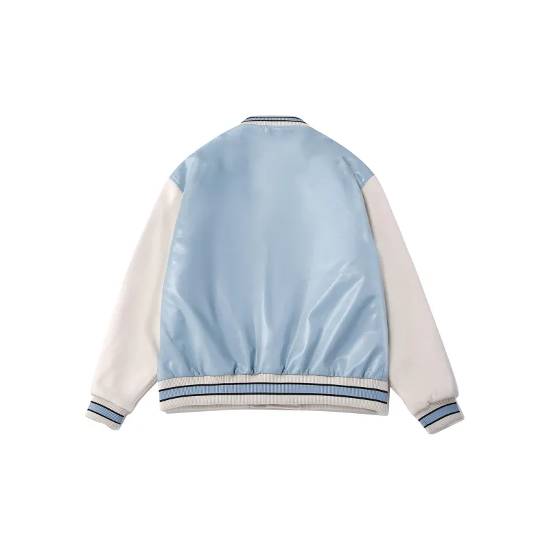Guuka Baseball Jacket Men's Pink Blue-1