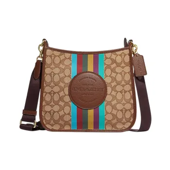 COACH Dempsey Fabric Cow Leather Patchwork Document Bag Shoulder Bag Crossbody Bag Large Size Women's Khaki Monogram