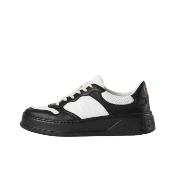 GUCCI Gg Embossed White Black Leather