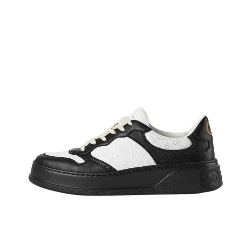 GUCCI GG Embossed White Black Leather