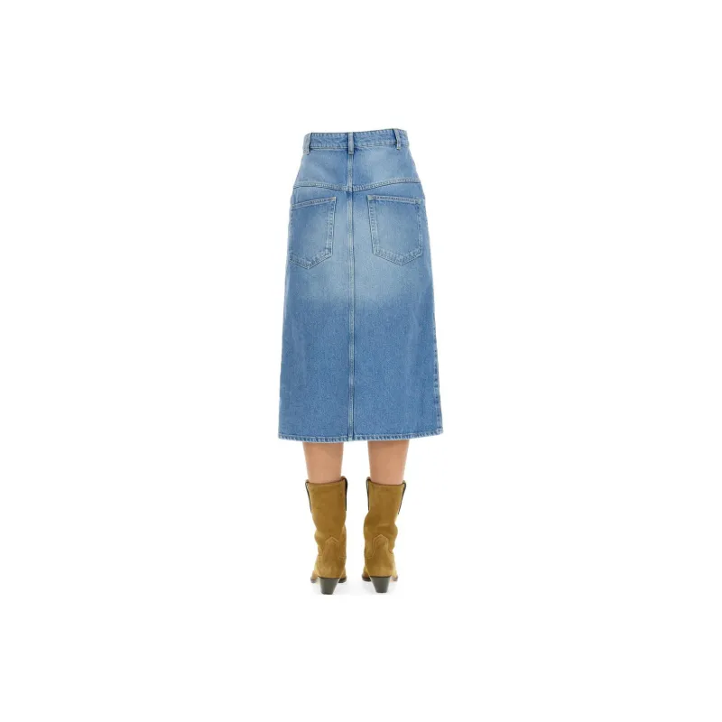 ISABEL MARANT Denim Long Skirts Women's Blue-1