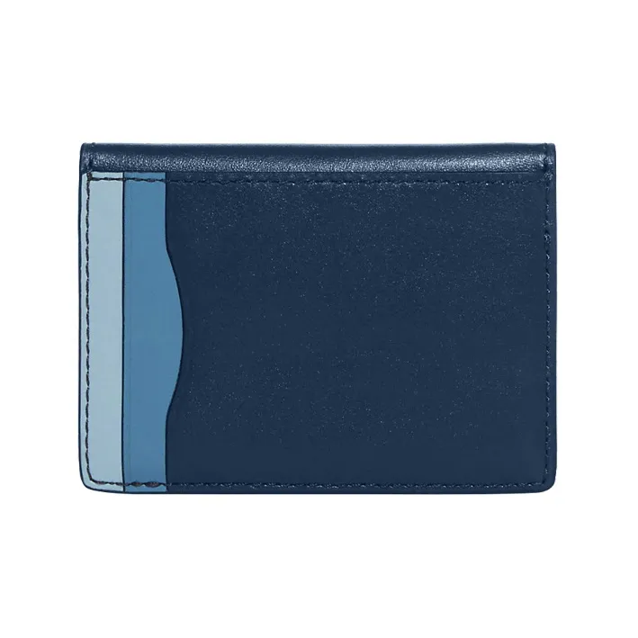 COACH Card Case Calfskin Document Wallet Card Holders Mini Men's Midnight Blue & Pacific Blue-1