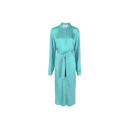 MSGM Long-Sleeved Dresses Women's Aqua Blue