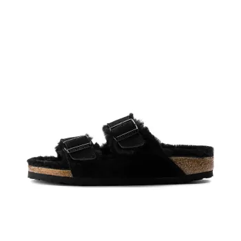 Birkenstock Arizona Shearling Slide Slippers Unisex Black