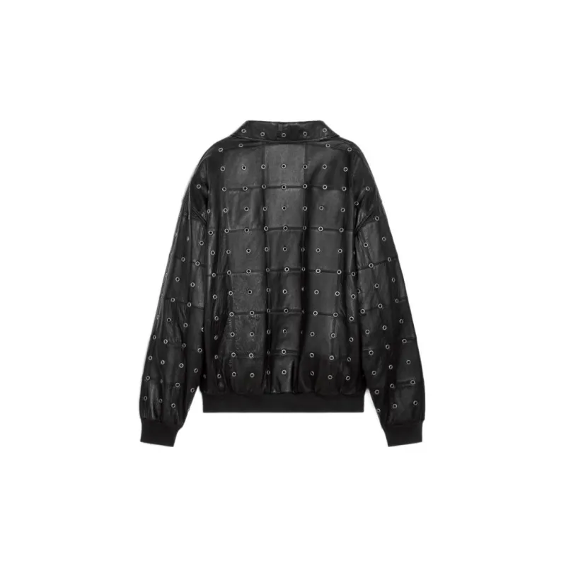 CELINE Pre Owned CELINE Leather Eyelet Cut Out Jacket From The Closet Of Pusha T-1