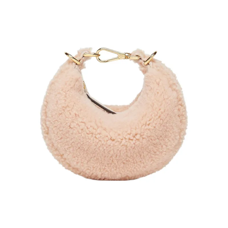 FENDI Fendigraphy Sheepskin With Calfskin Wrist Bag Extra Mini Women's Light Pink Red-1