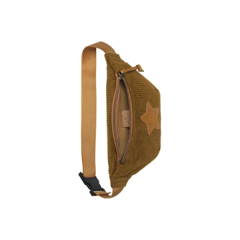 GUCCI Corduroy Patch Leather Decoration Fanny Pack Sling Bags Kids' Bags Regular Kids' Brown-5