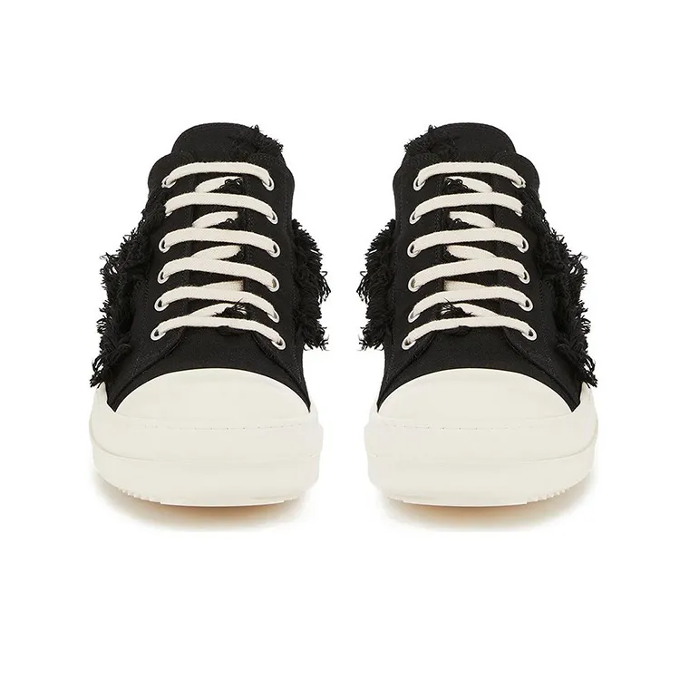 Rick Owens DRKSHDW Fogachine Slashed Stretch Denim Low Black Milk-3
