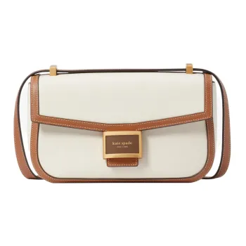 Kate Spade Cow Leather Crossbody Bag Shoulder Bag Medium Size Women's White & Brown