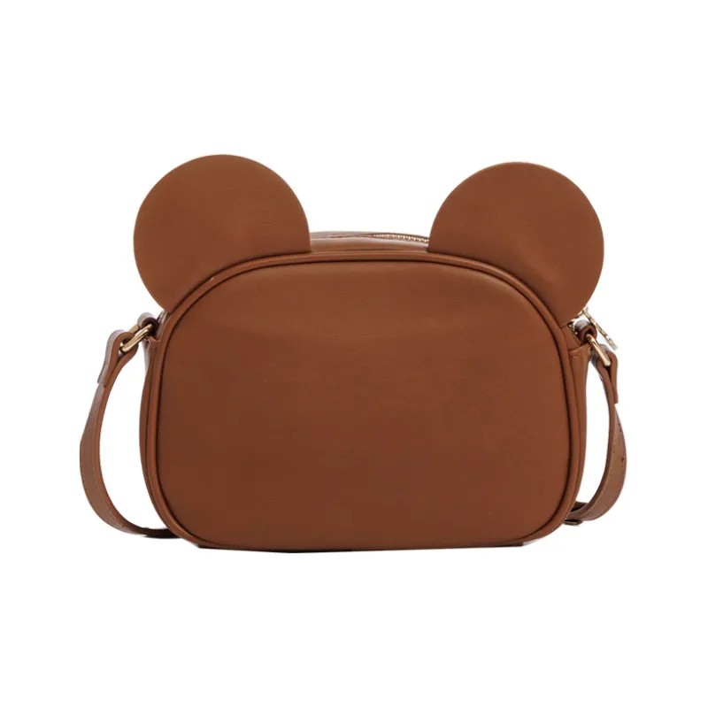 Disney PU Bonded Canvas One Shoulder Handbag Crossbody Bag Medium Size Women's Brown-2