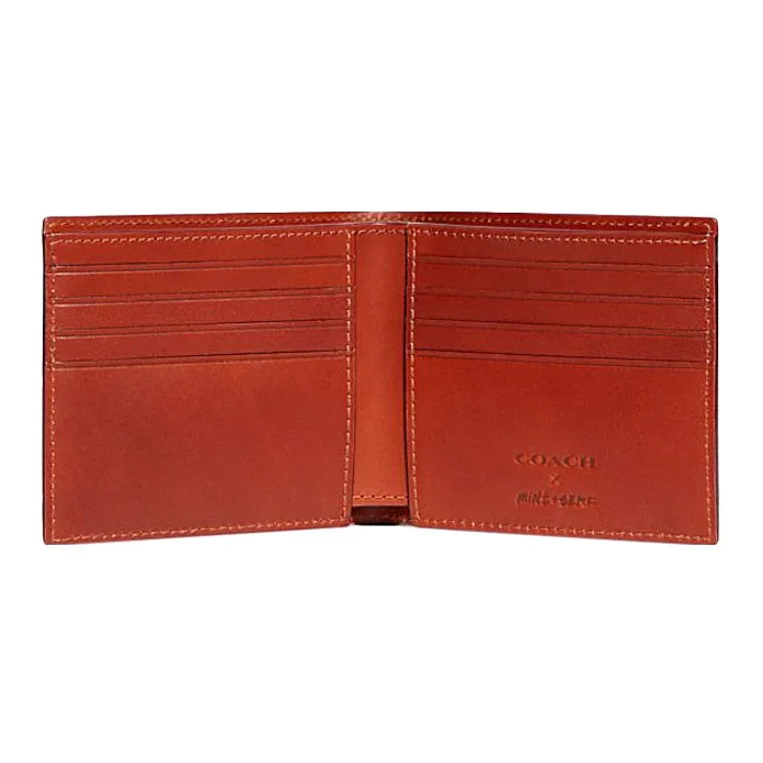 COACH MINT+SERF Collaboration Billfold Wallet Canvas With Leather Card Holder Wallet Mini Women's Brown-1