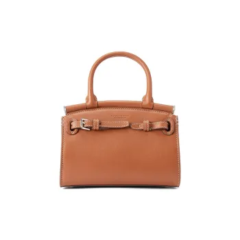 Polo Ralph Lauren Calfskin And Lambskin Combo Shoulder Bag Crossbody Bag Handbag Mini Women's Brown