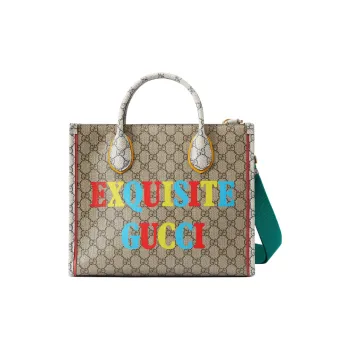 GUCCI Monogram Canvas Tote Bag, Shopping Bag, Shoulder Bag, Crossbody Bag, Handbag Small Size Men's Black Blue/Ebony