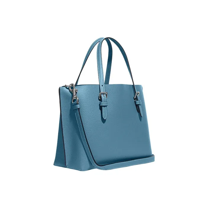 COACH Mollie Split Cow Leather Tote Bag Shopping Bag Shoulder Bag Crossbody Bag Handbag 25 Women's Pacific Blue-1