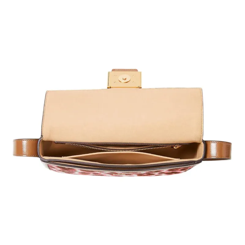 Kate Spade Calf Hair Patchwork Leather Decoration Handbag Shoulder Bag Women's Pink & Purple-3