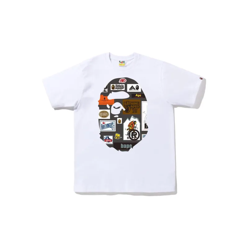A BATHING APE Multi Label Big Ape Head Tee-2
