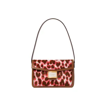 Kate Spade Calf Hair Patchwork Leather Decoration Handbag Shoulder Bag Women's Pink & Purple