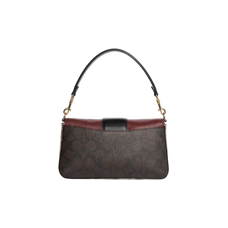 COACH Grace With Cow Leather Shoulder Bag, Portable Crossbody Bag Women's Red & Brown & Black-1
