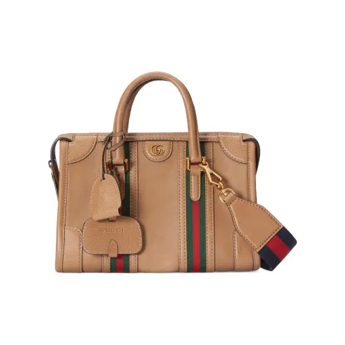 GUCCI Leather Travel Bag, Shoulder Bag, Crossbody Bag, Handbag Small Size Women's Brown