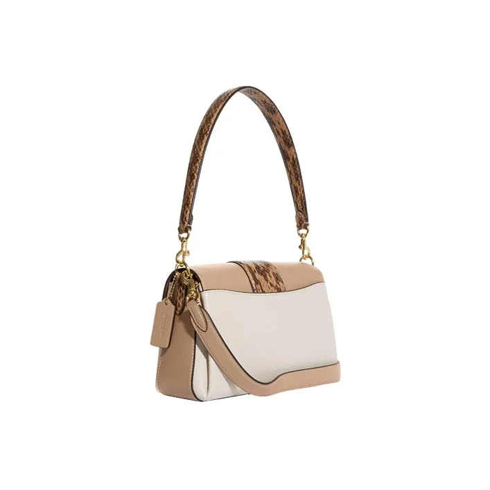 COACH Grace Cow Leather Portable Crossbody Bag, Shoulder Bag Women's White & Taupe-1