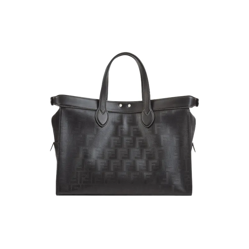 FENDI Peekaboo ISeeU Forty8 Calfskin Shoulder Bag Crossbody Bag Handbag Men's Black-4