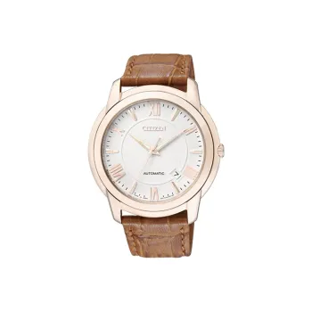 CITIZEN Mechanical Movement Cowhide Strap Watch 42mm Men's Watch White Dial NB0032 05A