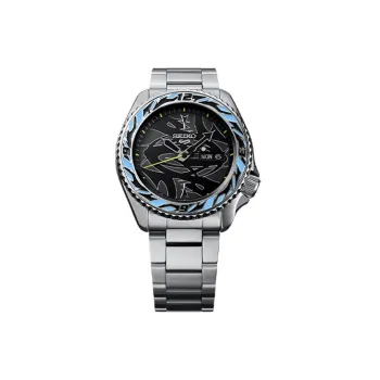 SEIKO Seiko5 Collection Automatic Mechanical Movement Stainless Steel Strap Watch Men's Watches Black Dial